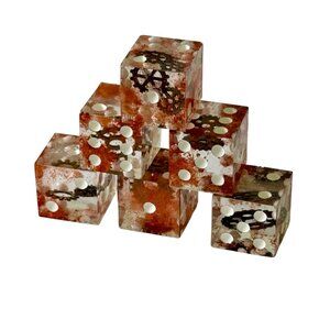 Resin Dice Set 6pcs - Steampunk Gears - Handmade Replacement Dice Games